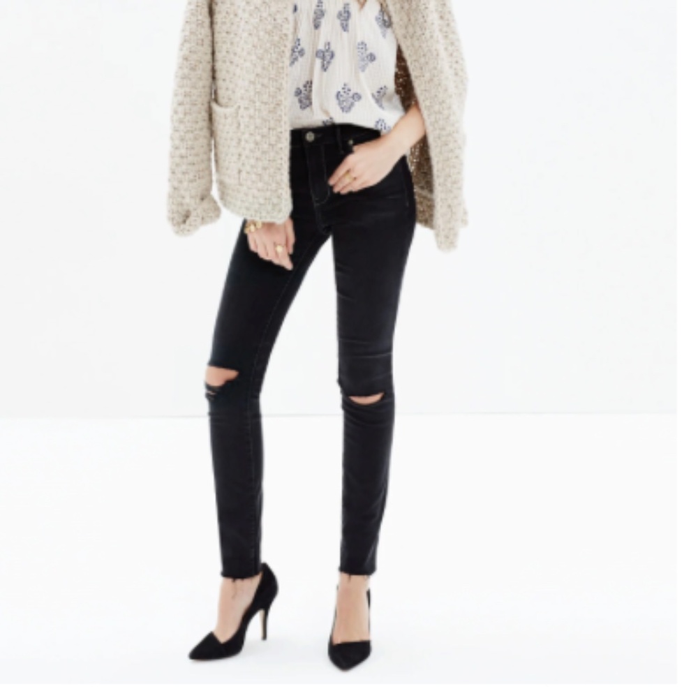 Madewell Women's 9" High-Rise Skinny Jeans - Black - Size 24